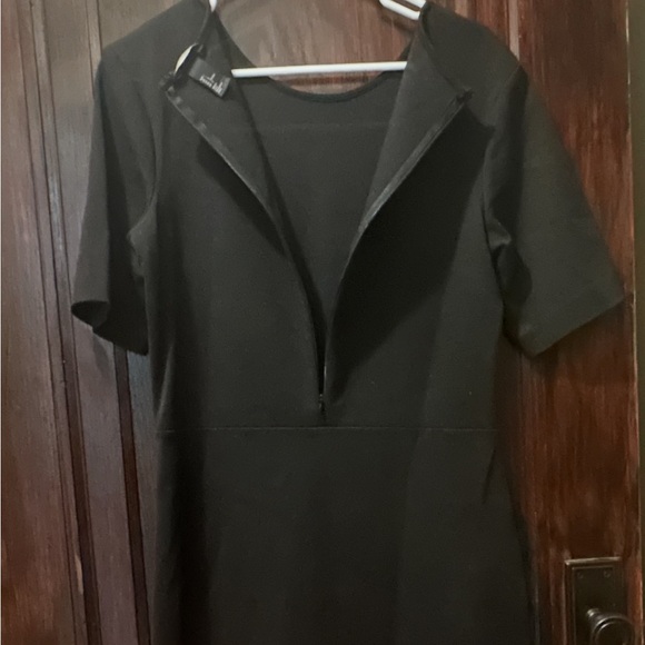 Large, Black Dress with Silver, Shimmery Studs Studs. Knee-Length tight, stretch - Picture 4 of 12